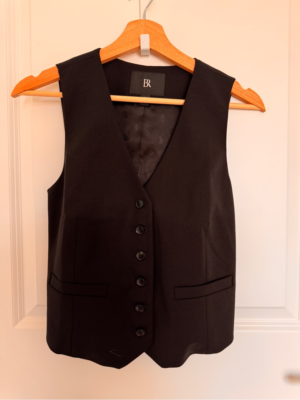 Banana Republic Black Wool Tailored Suit Vest Size 4